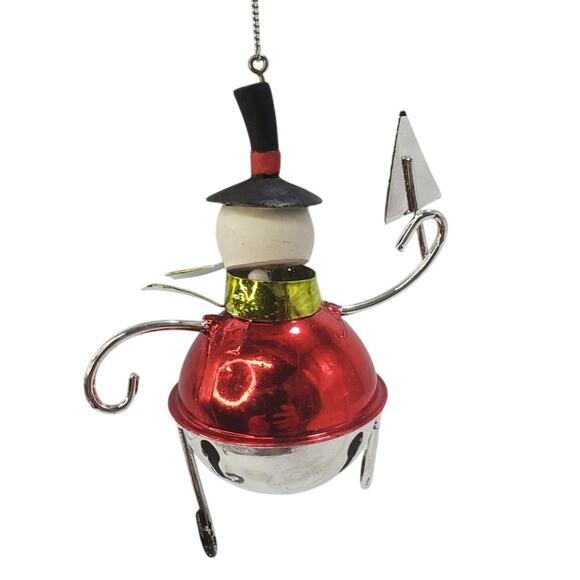 Snowman Bell Christmas Ornament 4" - Picture 3 of 4